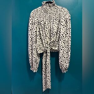 Polka Dot Smocked Women's Top